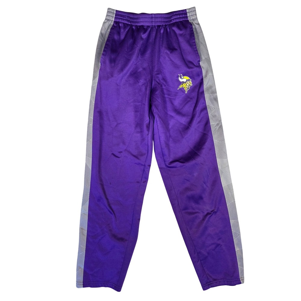 NFL Team Apparel Minnesota Vikings Youth XXL Purple Silver Track Pants Joggers